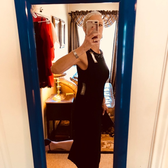 NWT Eva Mendes knit beaded midi dress size M - Picture 4 of 8